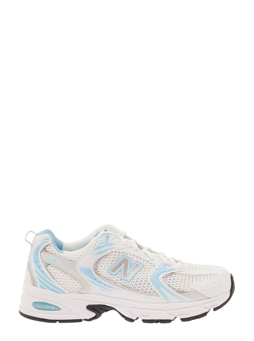 530 White And Light Blue Low Top Sneakers With Logo Patch In Tech Fabric Man