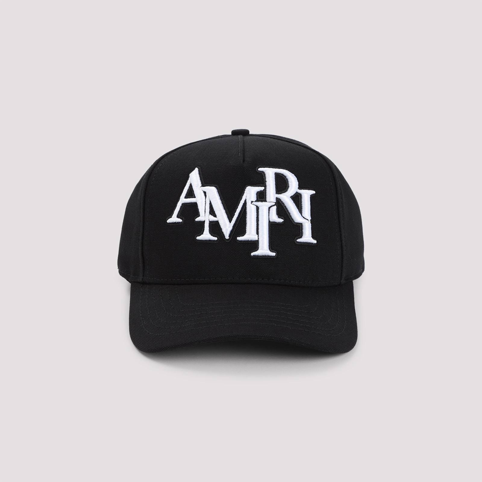 Amiri Staggered-logo Cap In Black