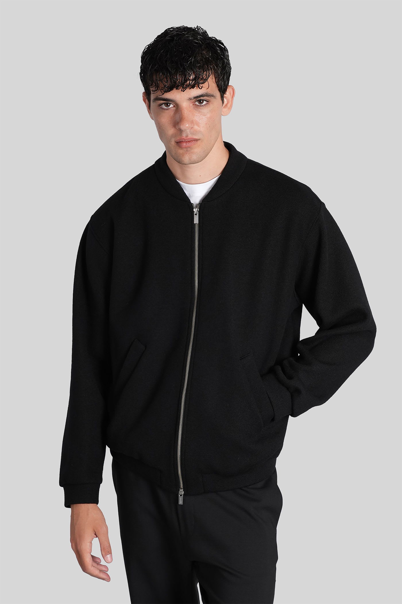 Barena Venezia Zippered Long Sleeve Casual Jacket In Black