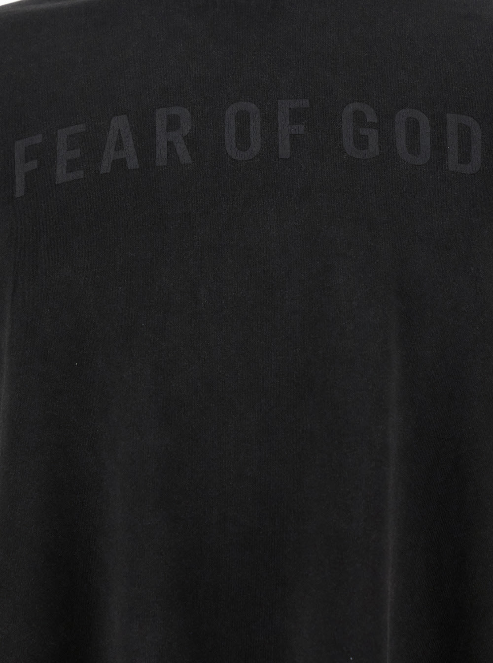 Shop Fear Of God Blackt-shirt With Front Logo Print In Cotton Man