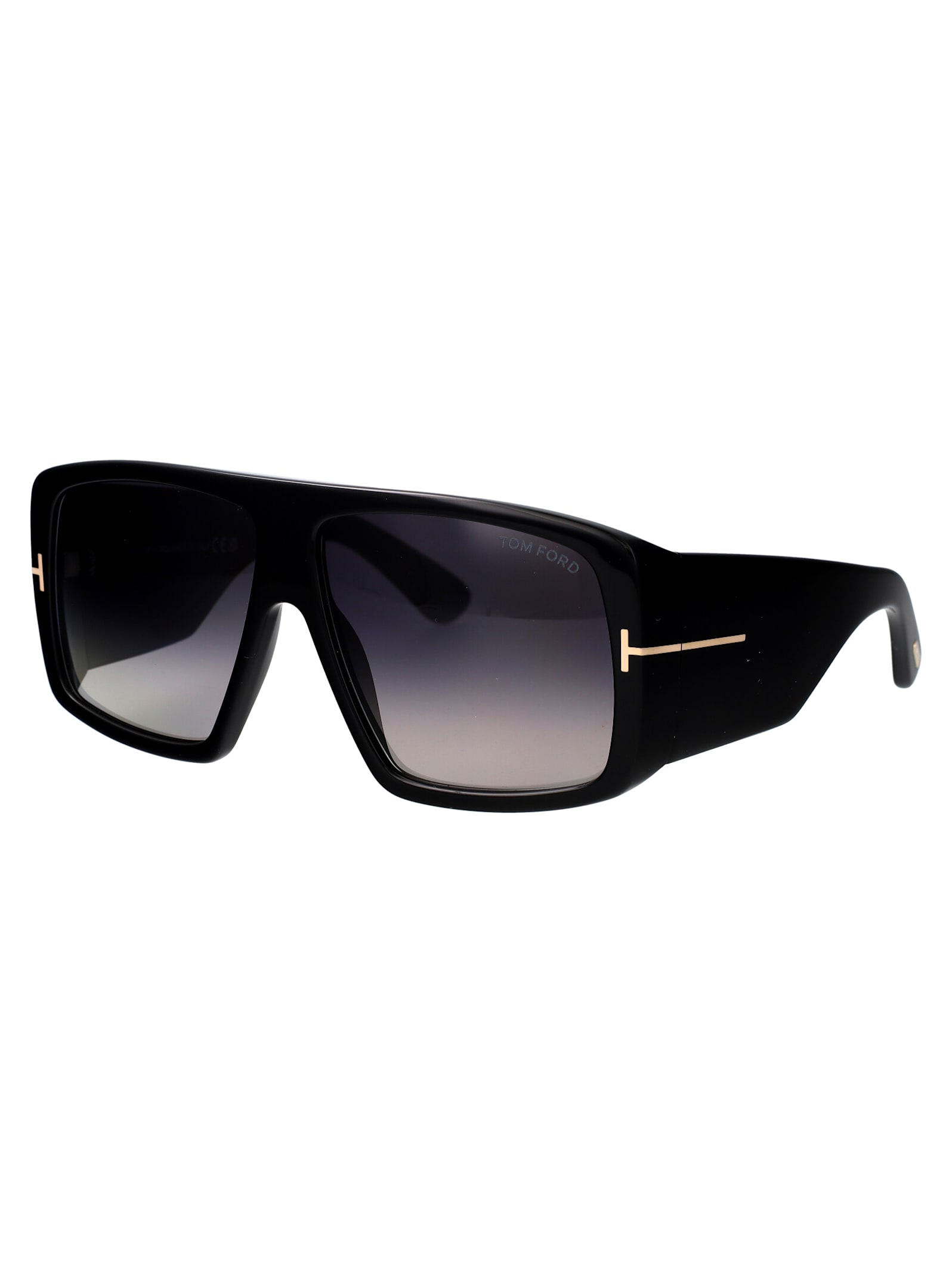 Tom Ford Raven Sunglasses In 01b Nero Lucido / Fumo Grad