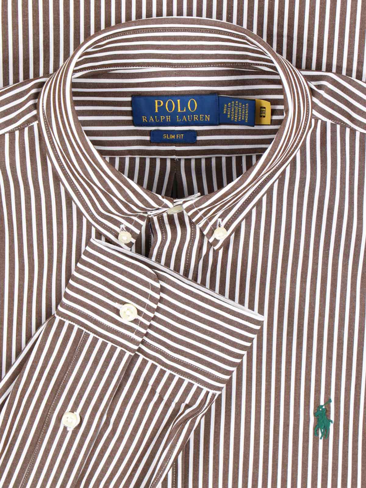 Ralph Lauren Logo Striped Shirt In Red