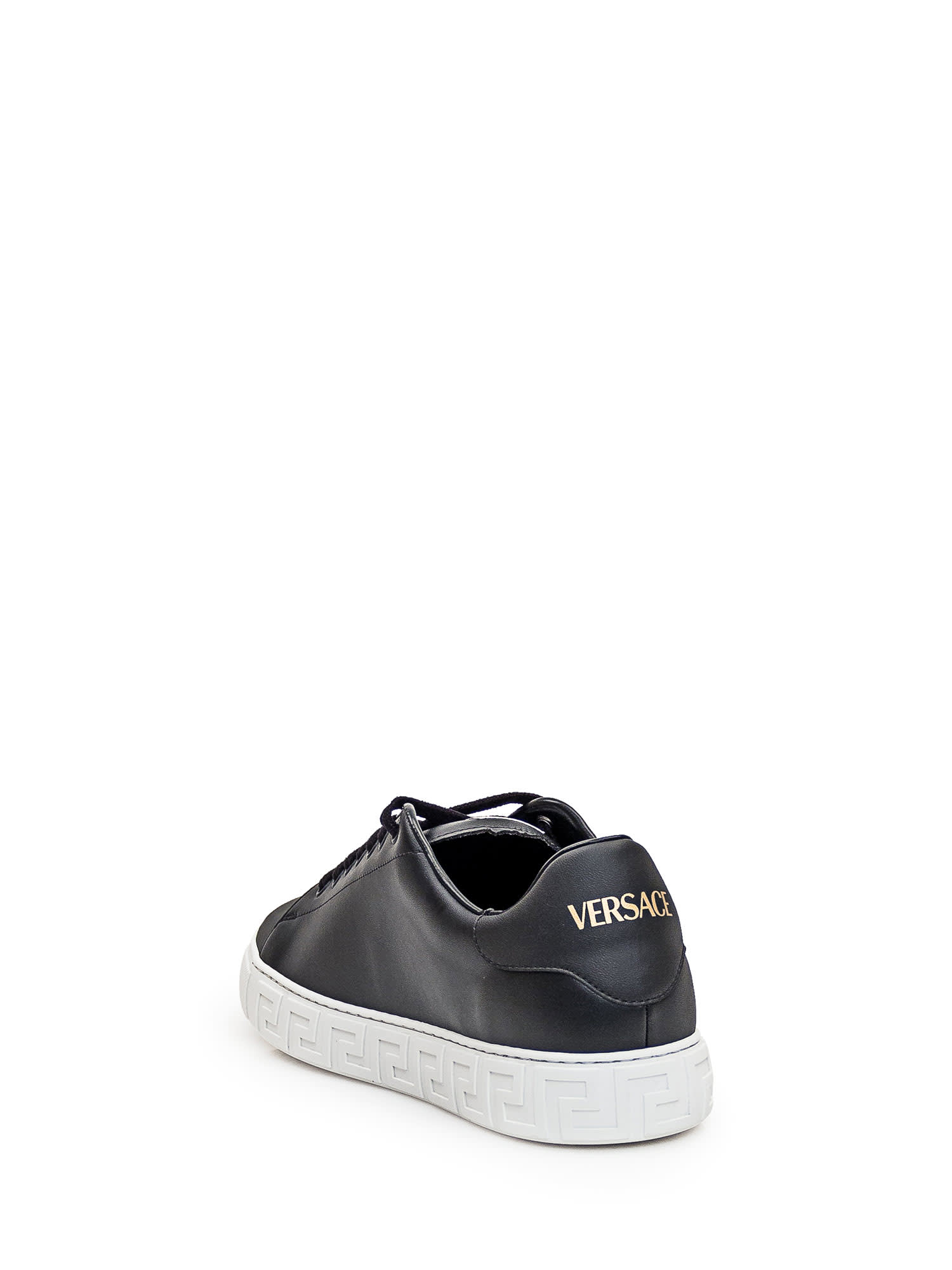 Shop Versace Greca Sneaker In Nero
