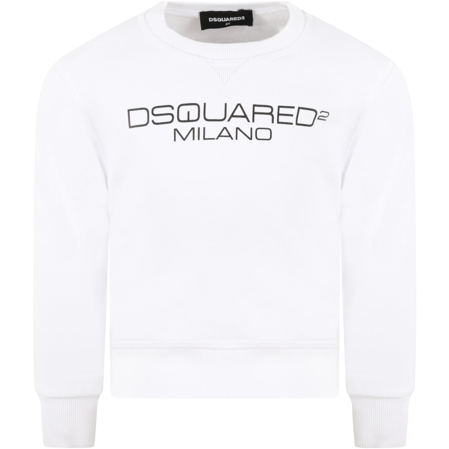 Dsquared2 White Sweatshirt For Kids With Writing
