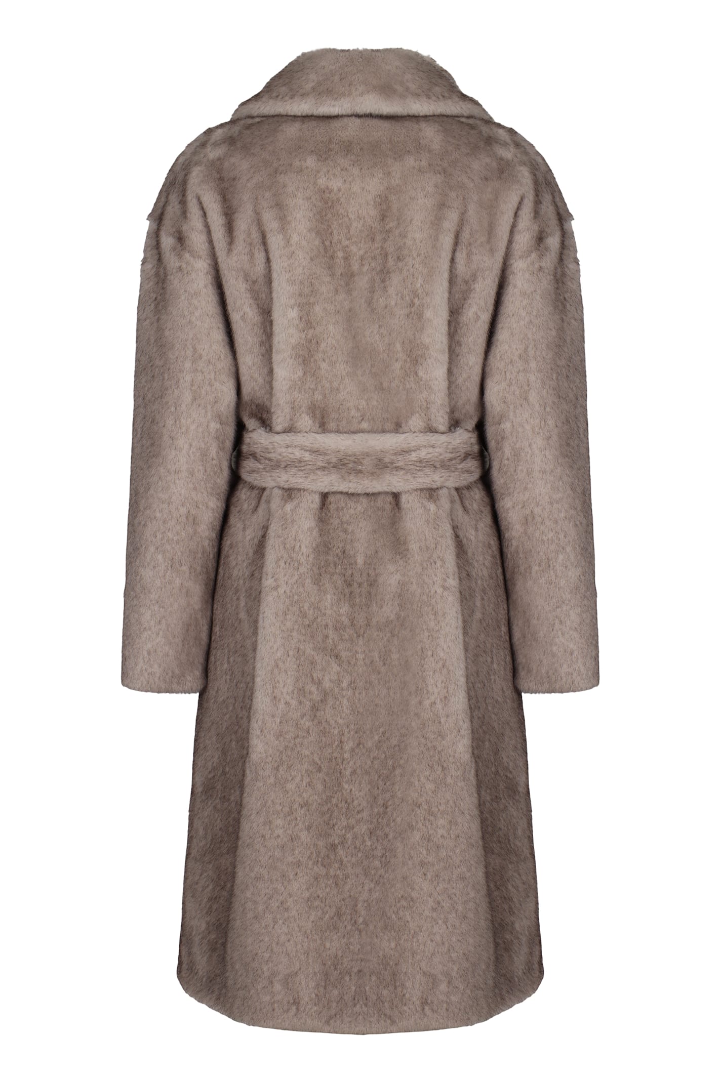 Herno Faux Fur Coat In Brown