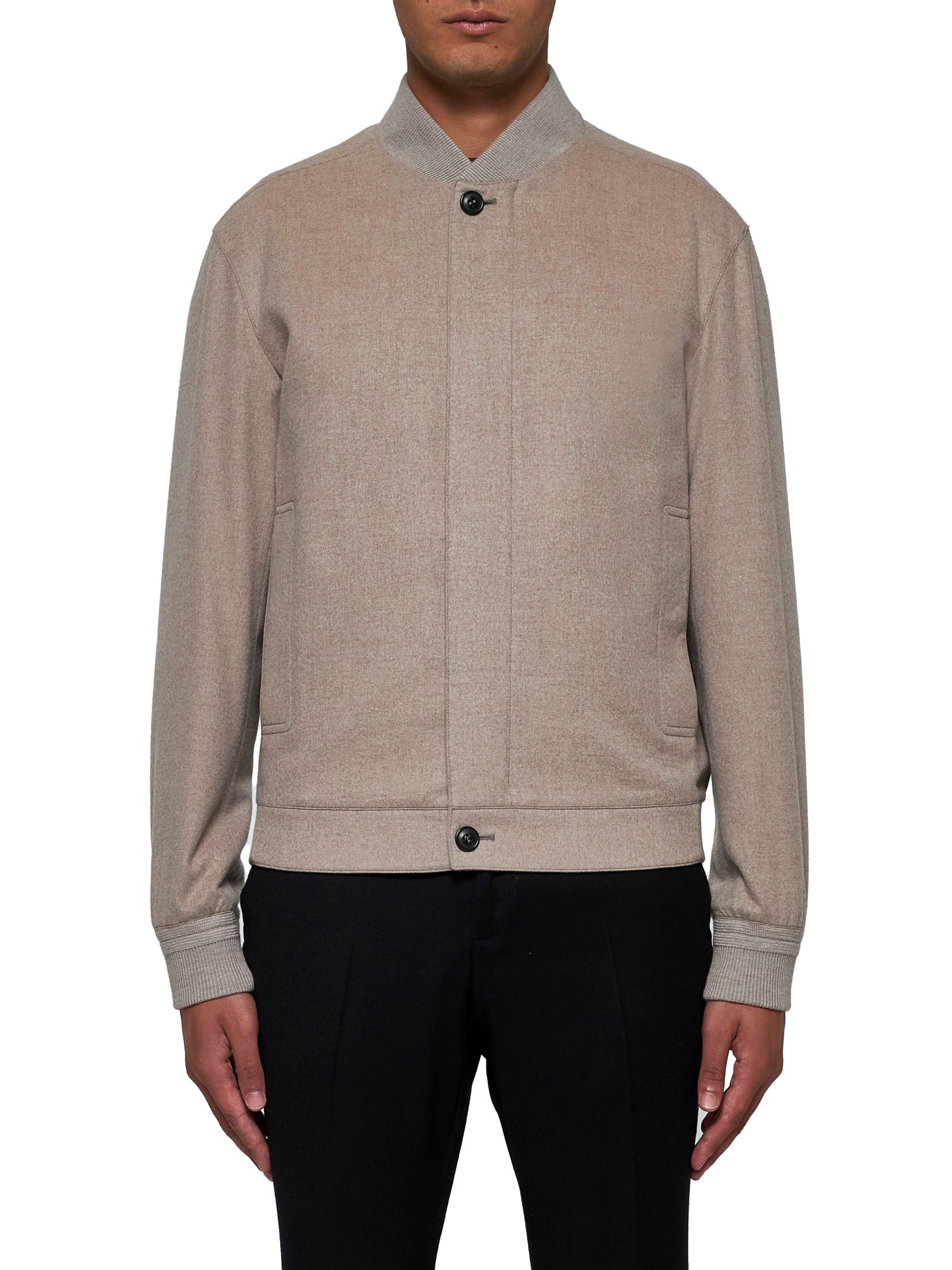 Shop Zegna Jacket In Marrone Medio Unito