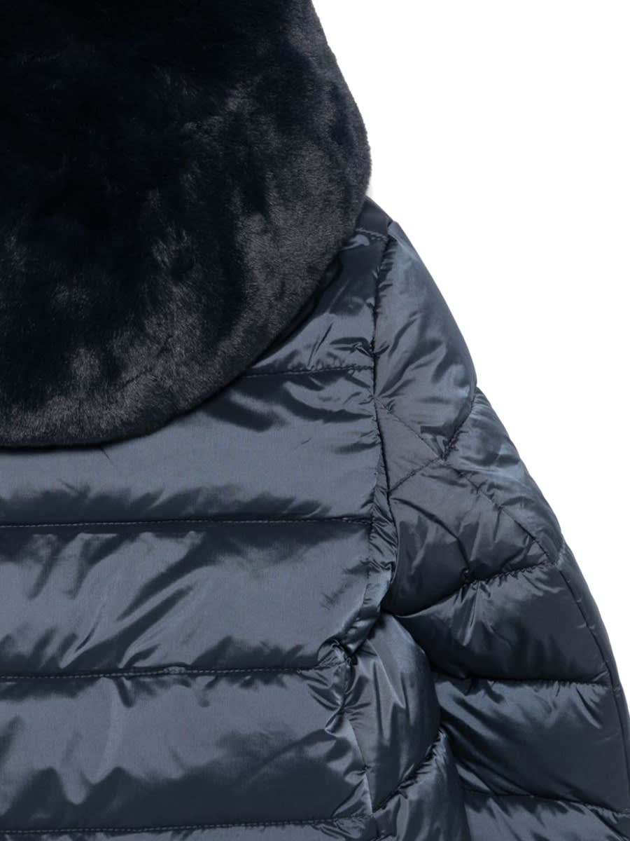 Save The Duck Hooded Coat In Blue
