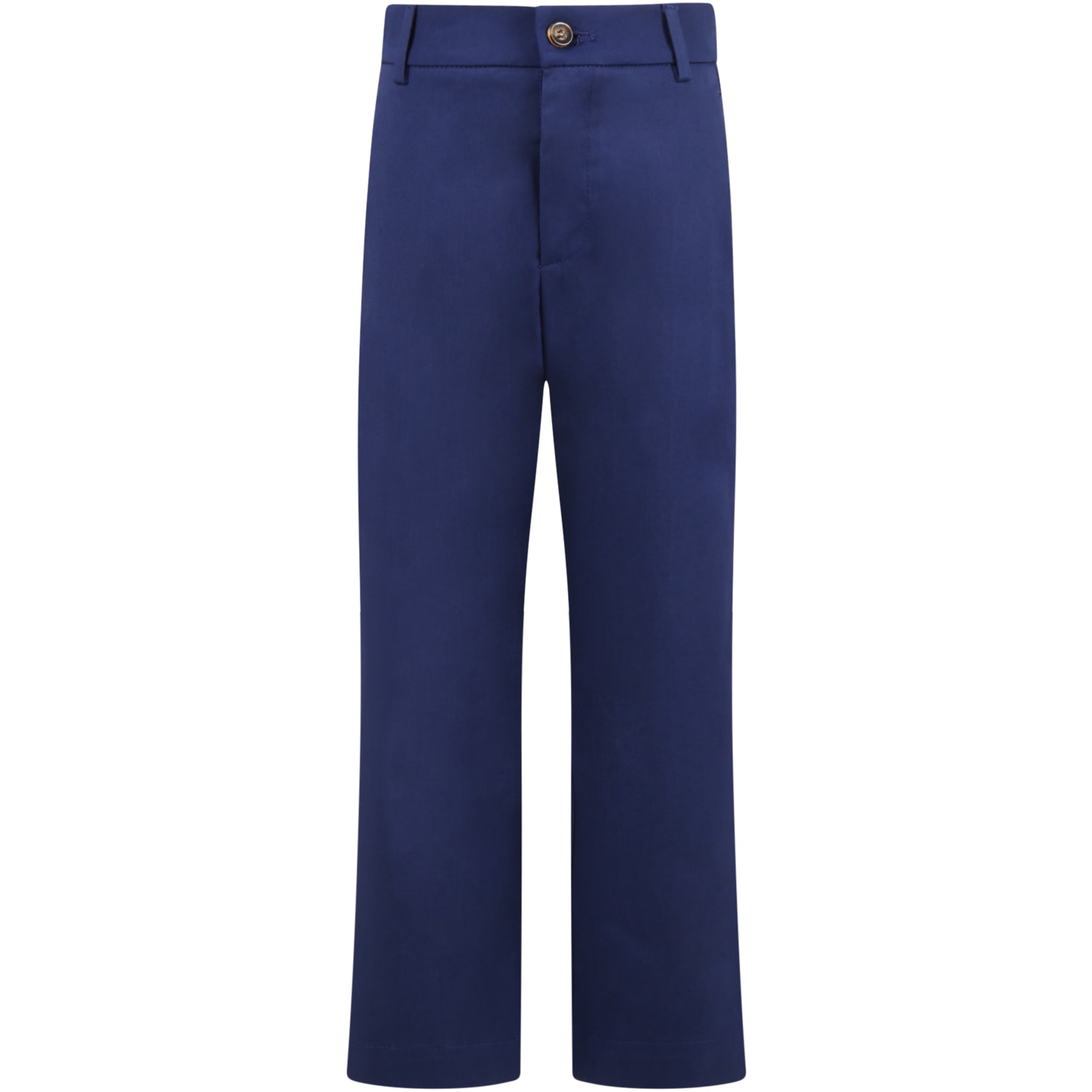 Shop Fendi Blue Trousers For Boy With Iconic Ff