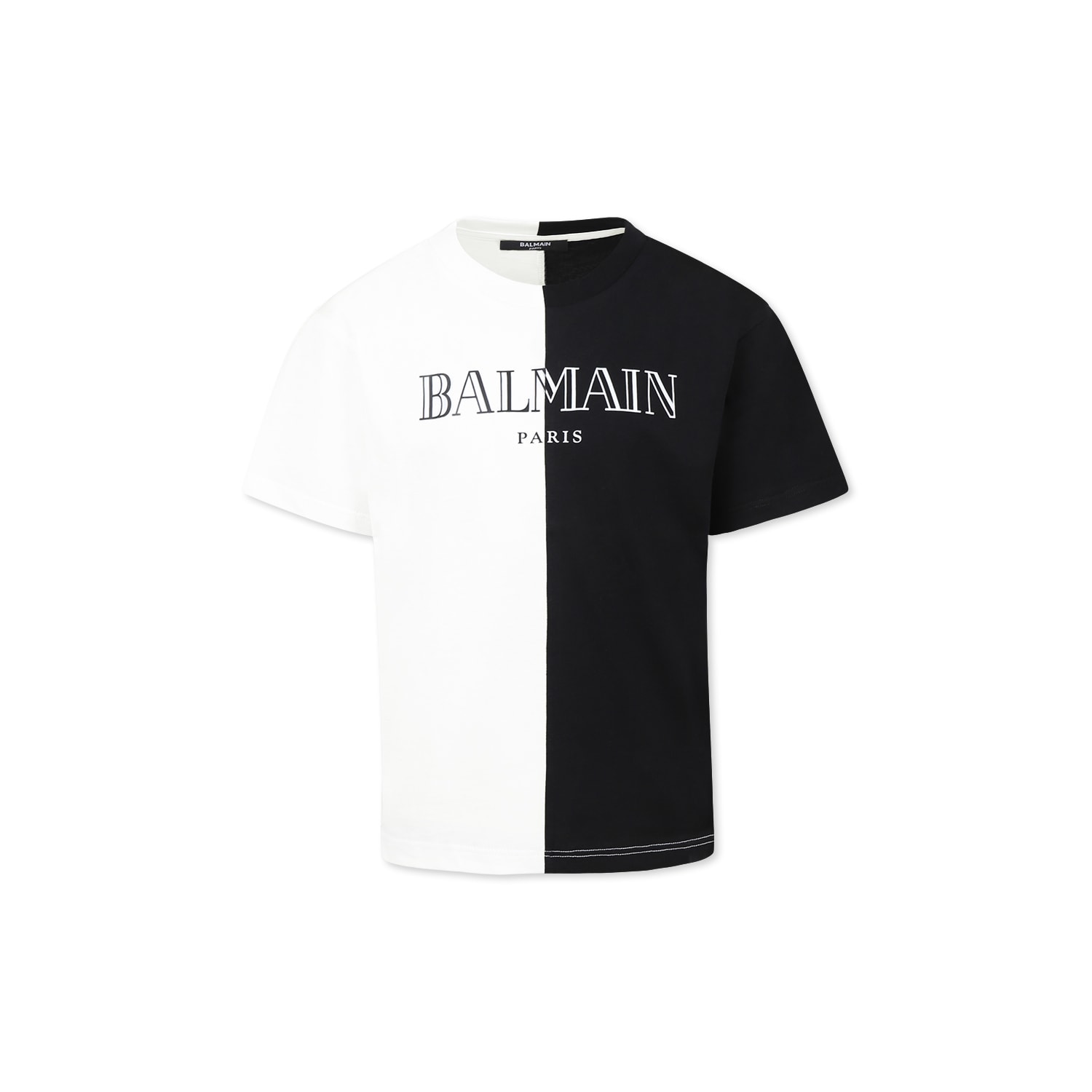 Shop Balmain Multicolor T-shirt For Kids With Logo