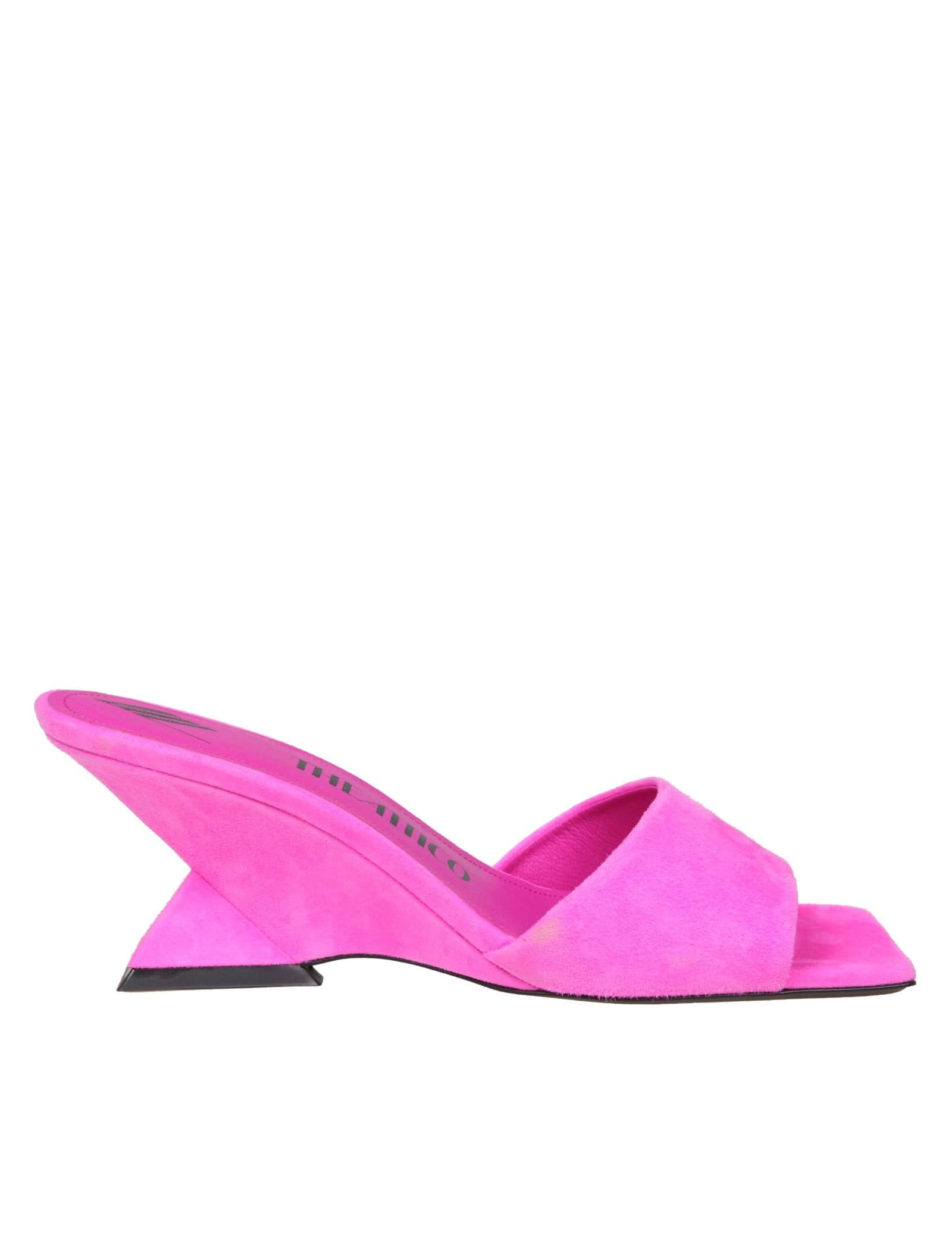 Attico Cheope Mule In Fuchsia Color Suede In Pink