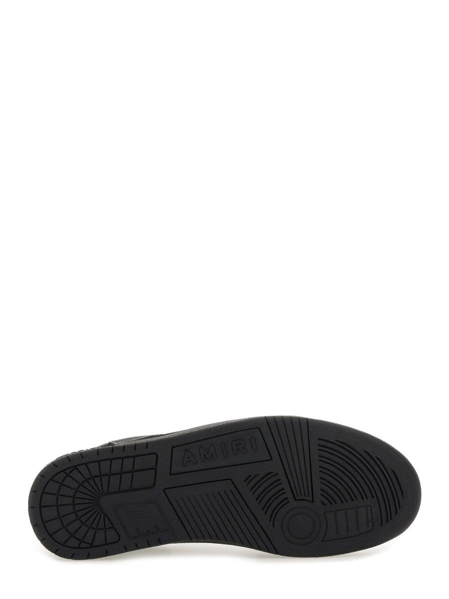Amiri Sneaker Skel Top Low Black In Leather And Suede Men In Black