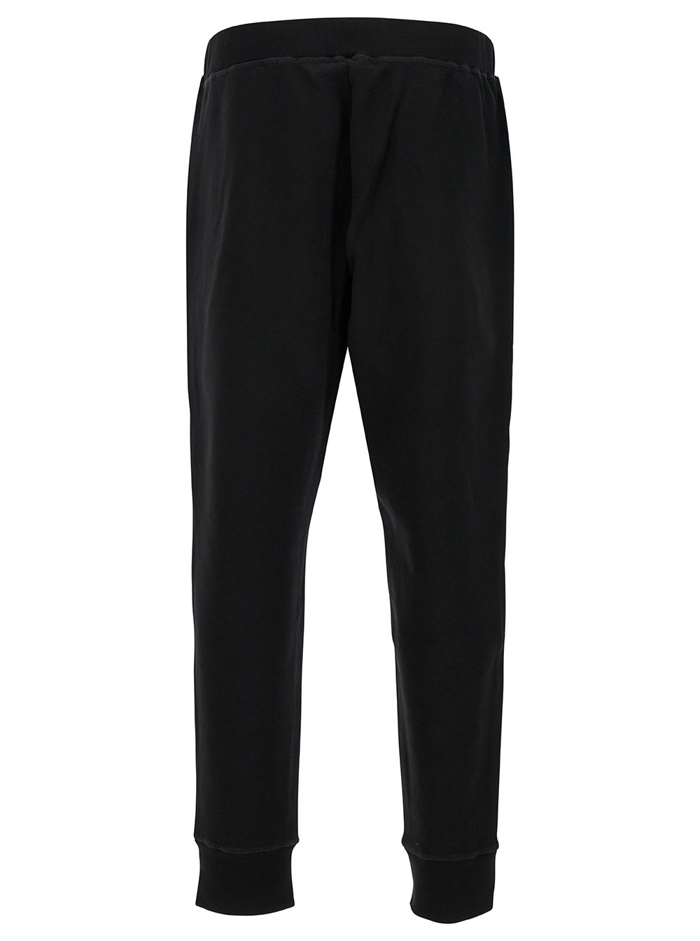 Shop Dsquared2 Black Jogger Pants With Icon Logo Print In Cotton Man