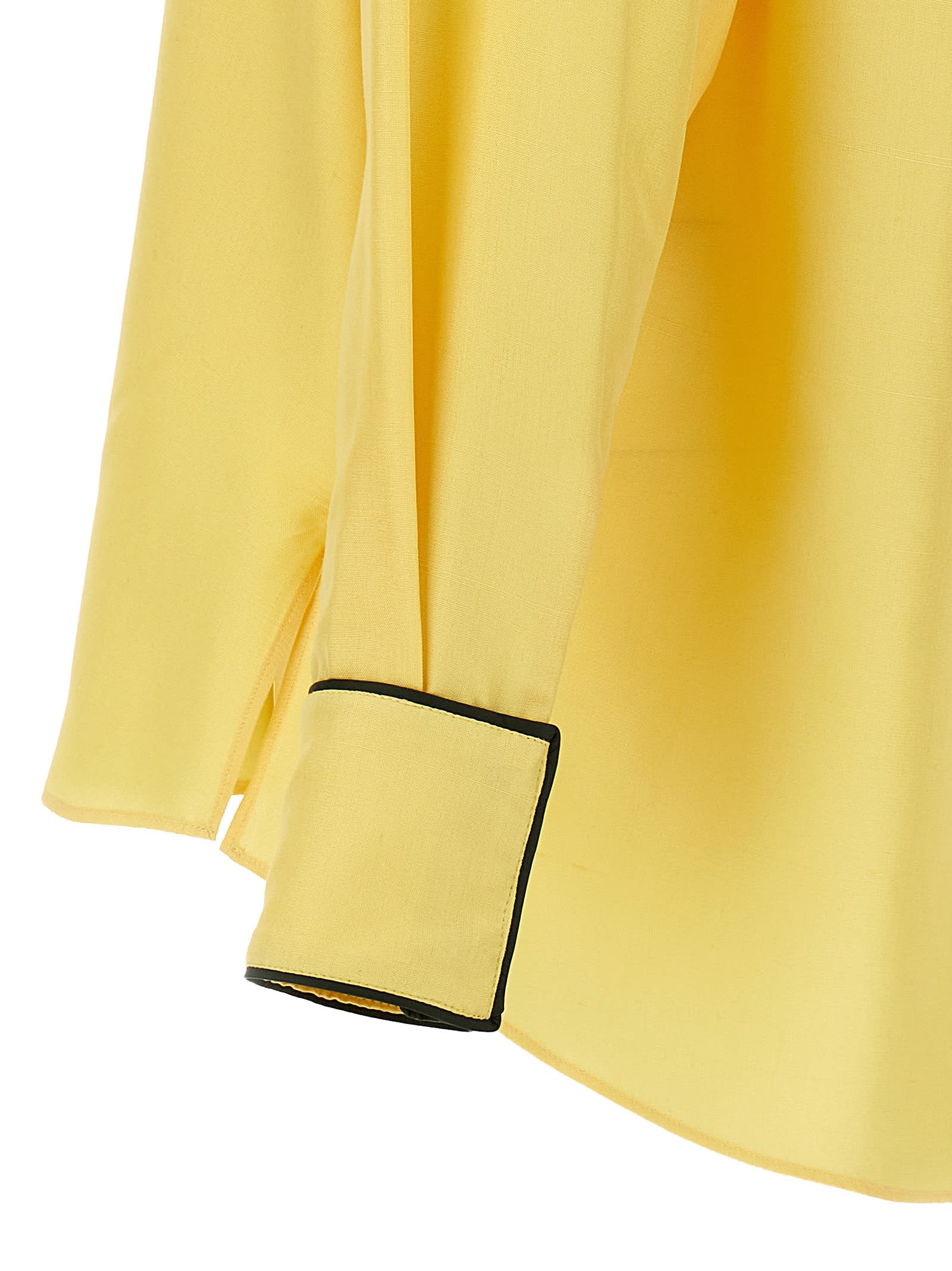 Bally Silk Shirt With Accents In Yellow