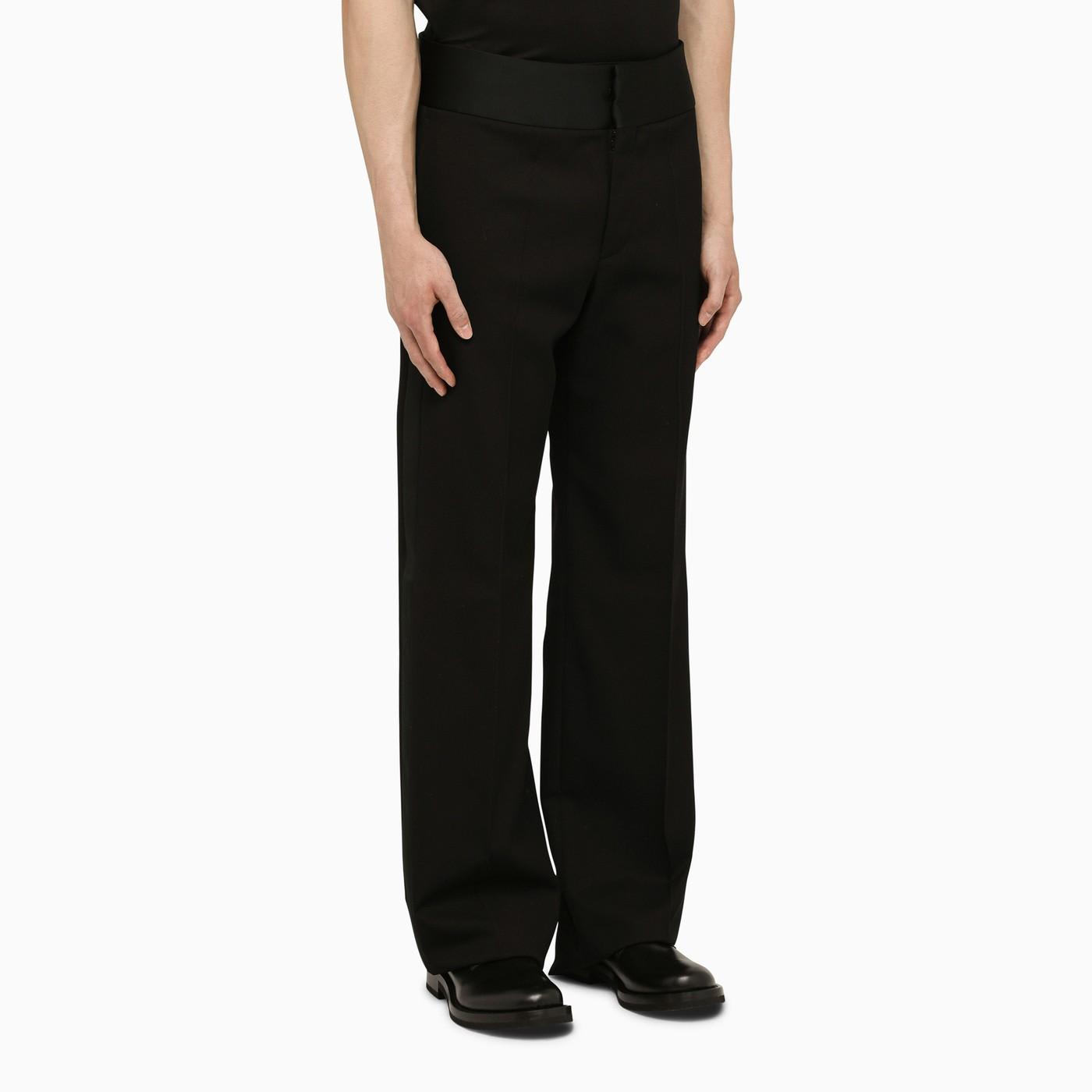 Valentino Wide Leg Trousers With Side And Back Pockets In Black