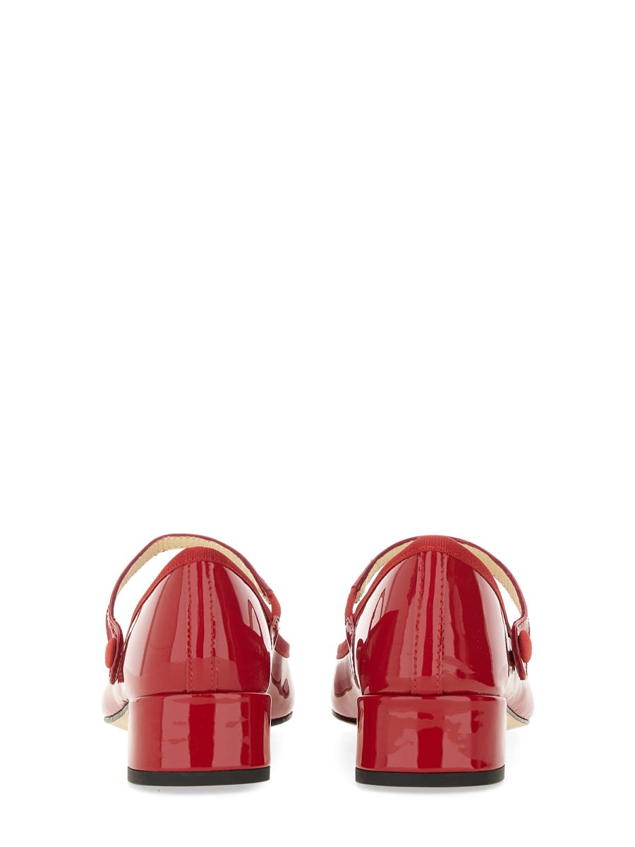 Repetto 30mm Rose Patent Leather Mary Jane Heels In Red