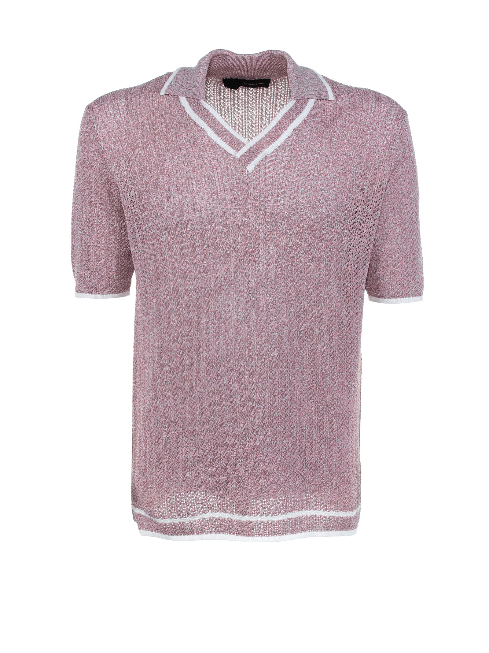 Tagliatore Cotton Polo Shirt Without Button In Rosa