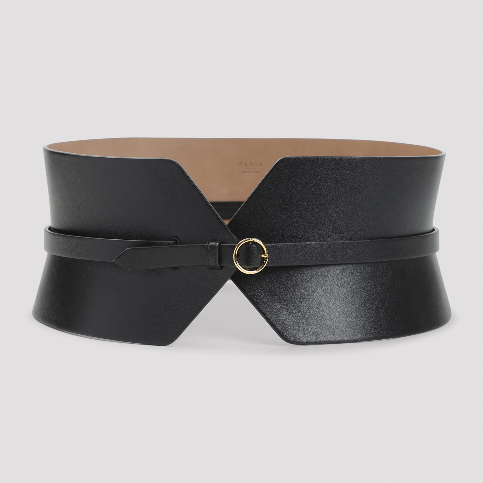 Alaïa Glossy Bustier Belt In Brown