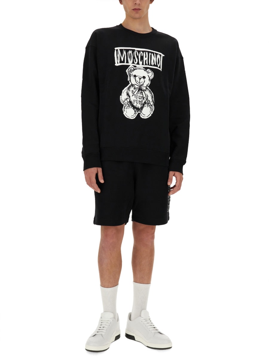 Shop Moschino Sweatshirt With Logo In Black