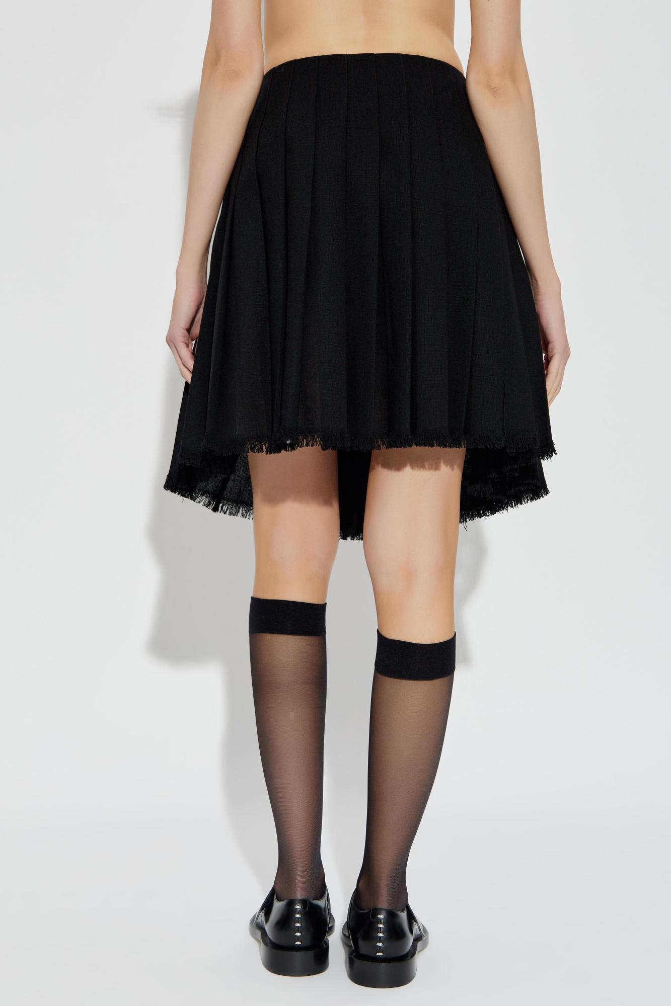 Jil Sander Pleated Skirt With `vintage` Effect In Black