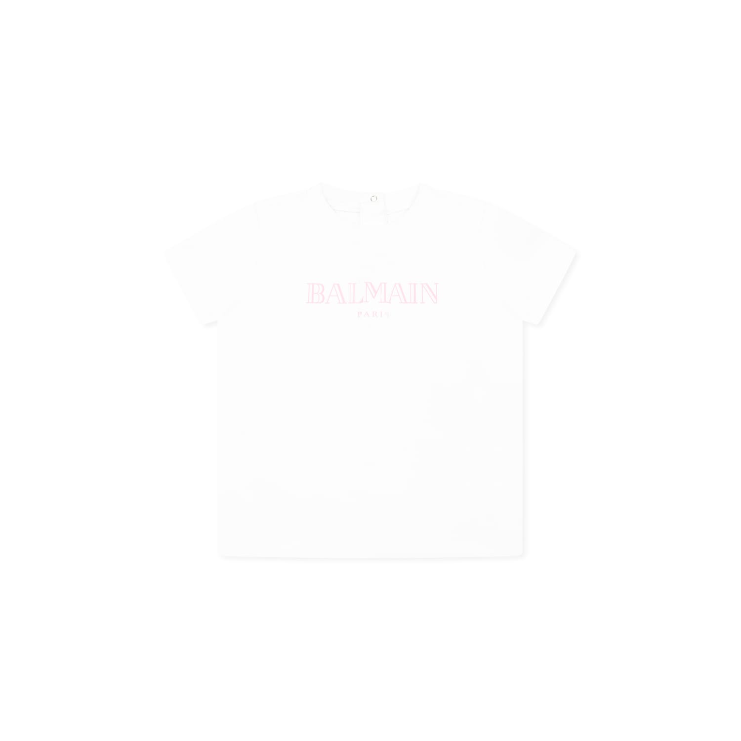 BALMAIN WHITE T-SHIRT FOR BABY GIRL WITH LOGO