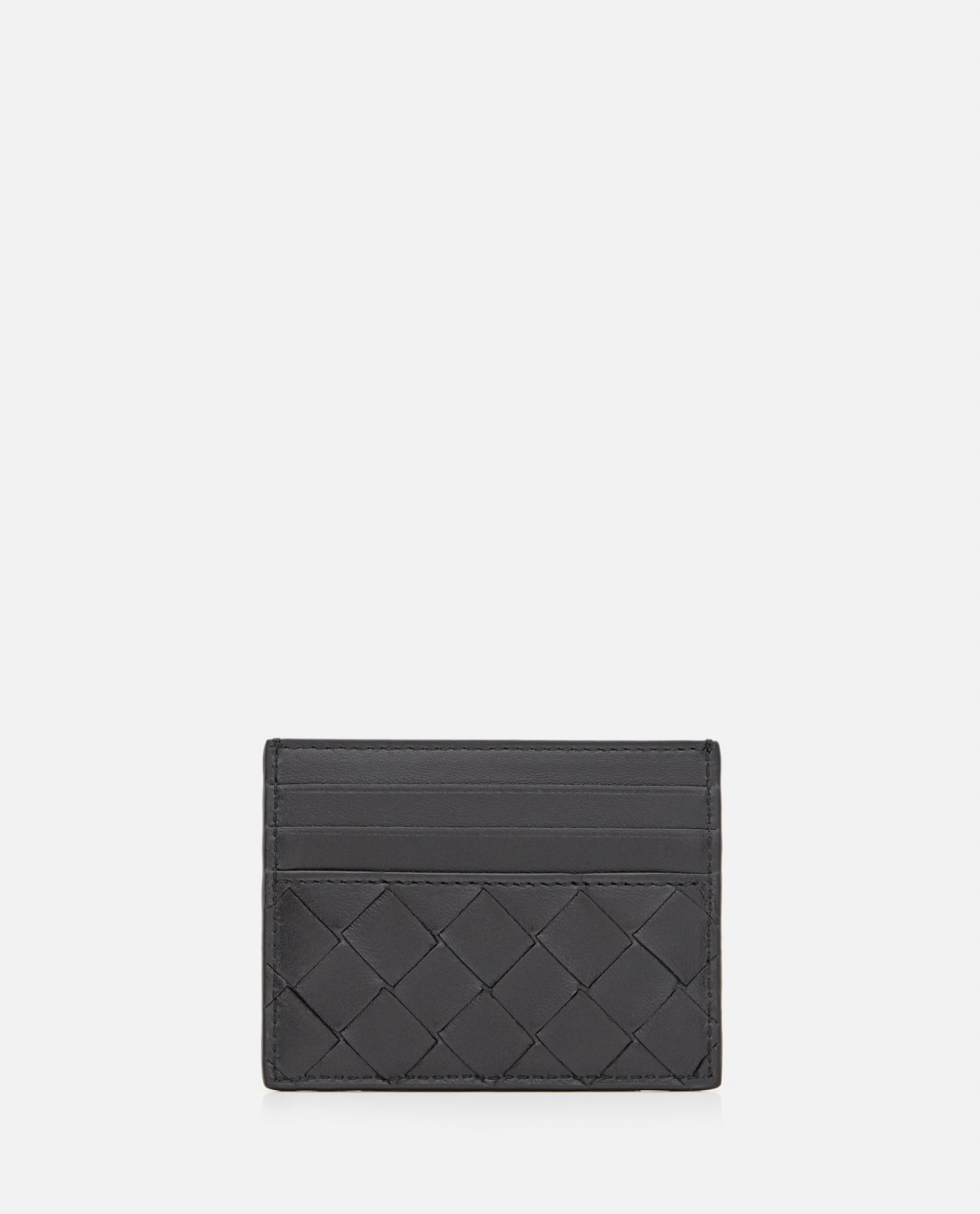 Shop Bottega Veneta Leather Card-holder In Black