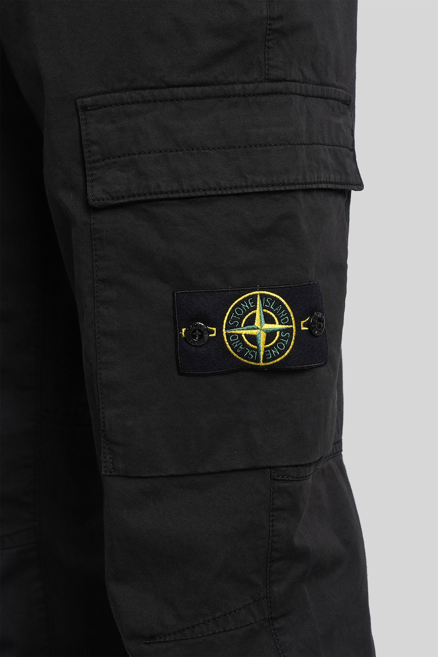 Stone Island Utility Trousers Featuring Elasticated Cuffs In Black