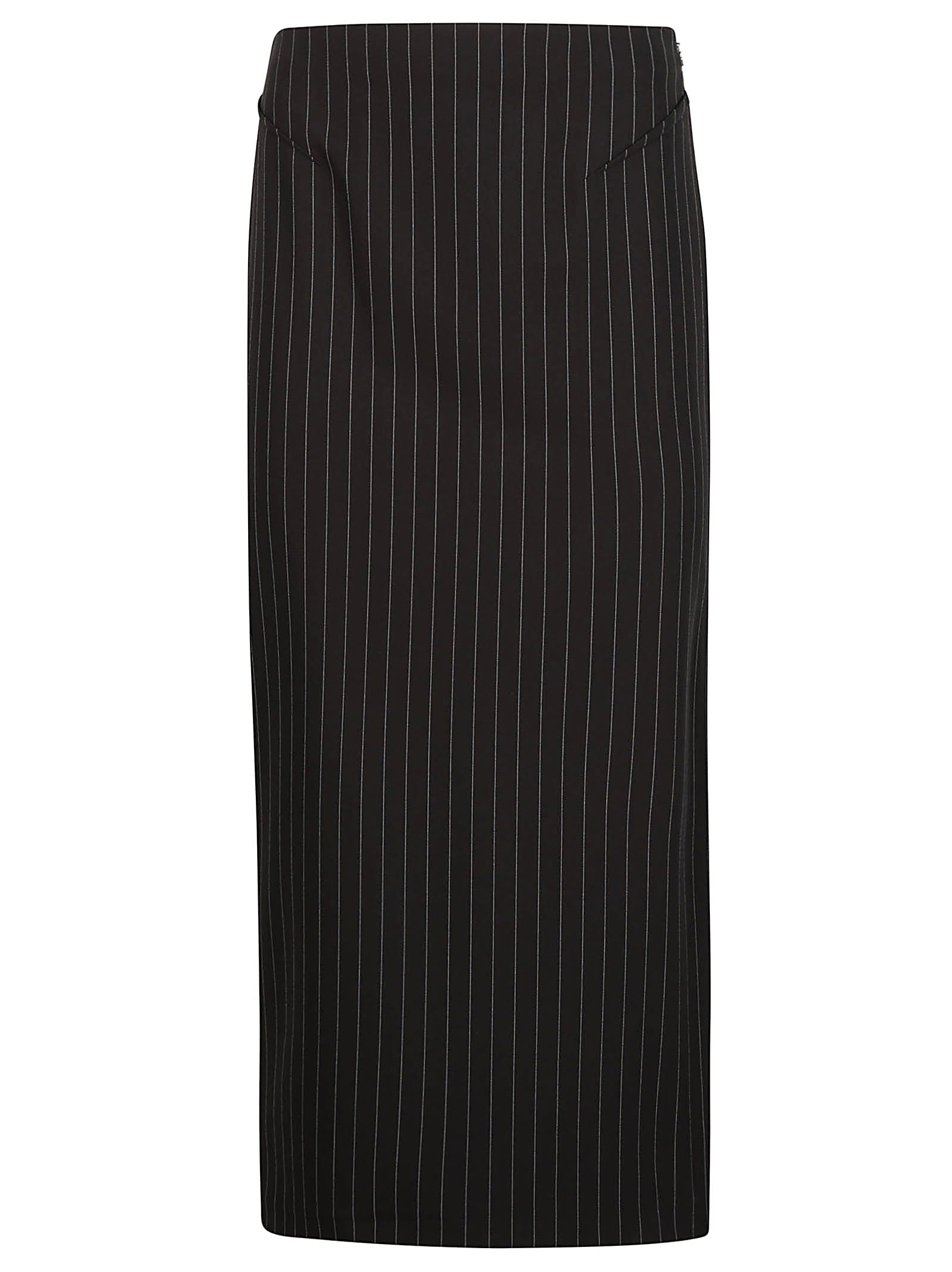 Shop Patrizia Pepe Skirt In Oo Black Stripes