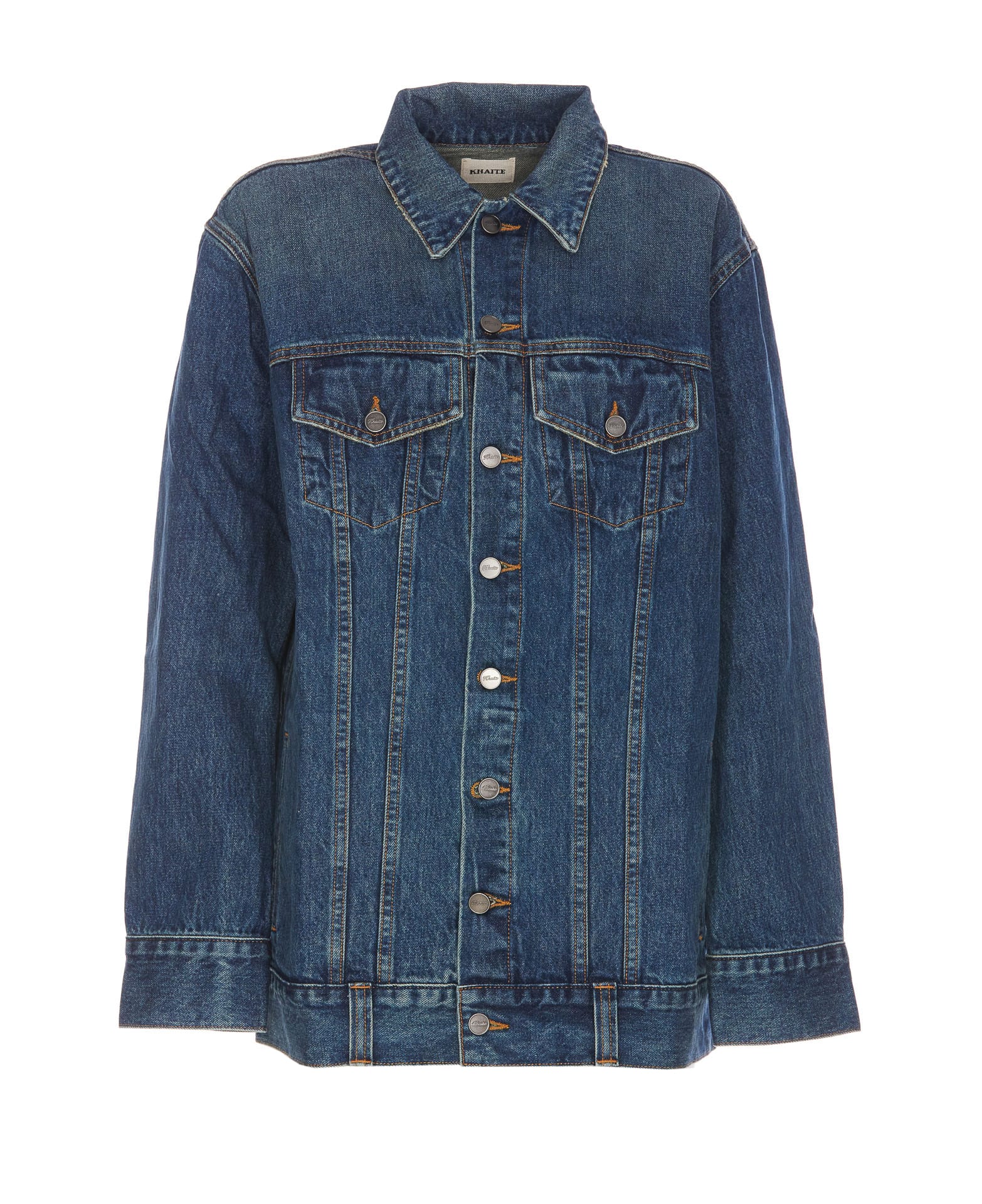 Shop Khaite Ross Denim Jacket In Blue