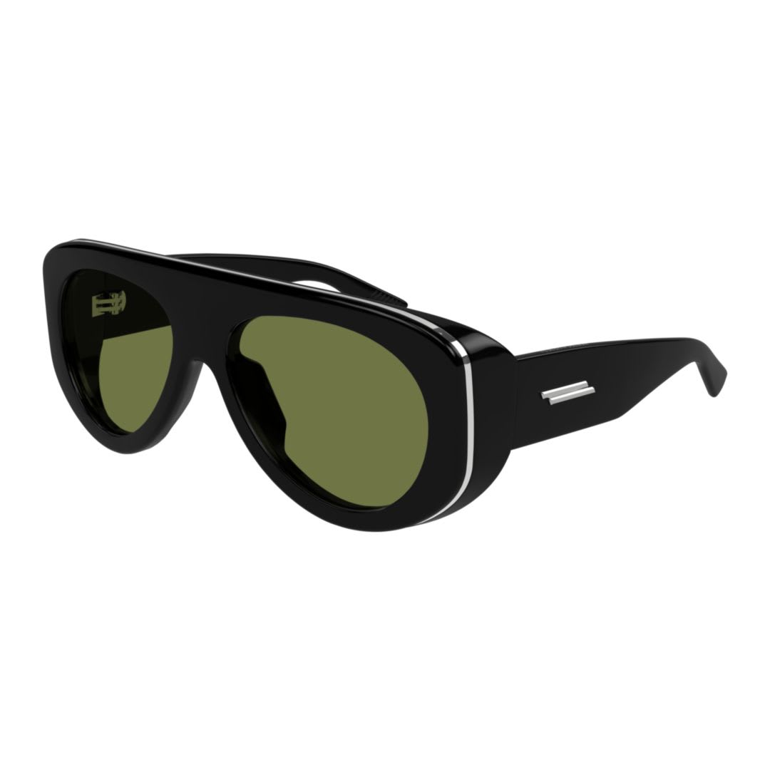 Bottega Veneta Bv1362s Linea Ribbon Bv1362s 006 Black Green Sunglasses