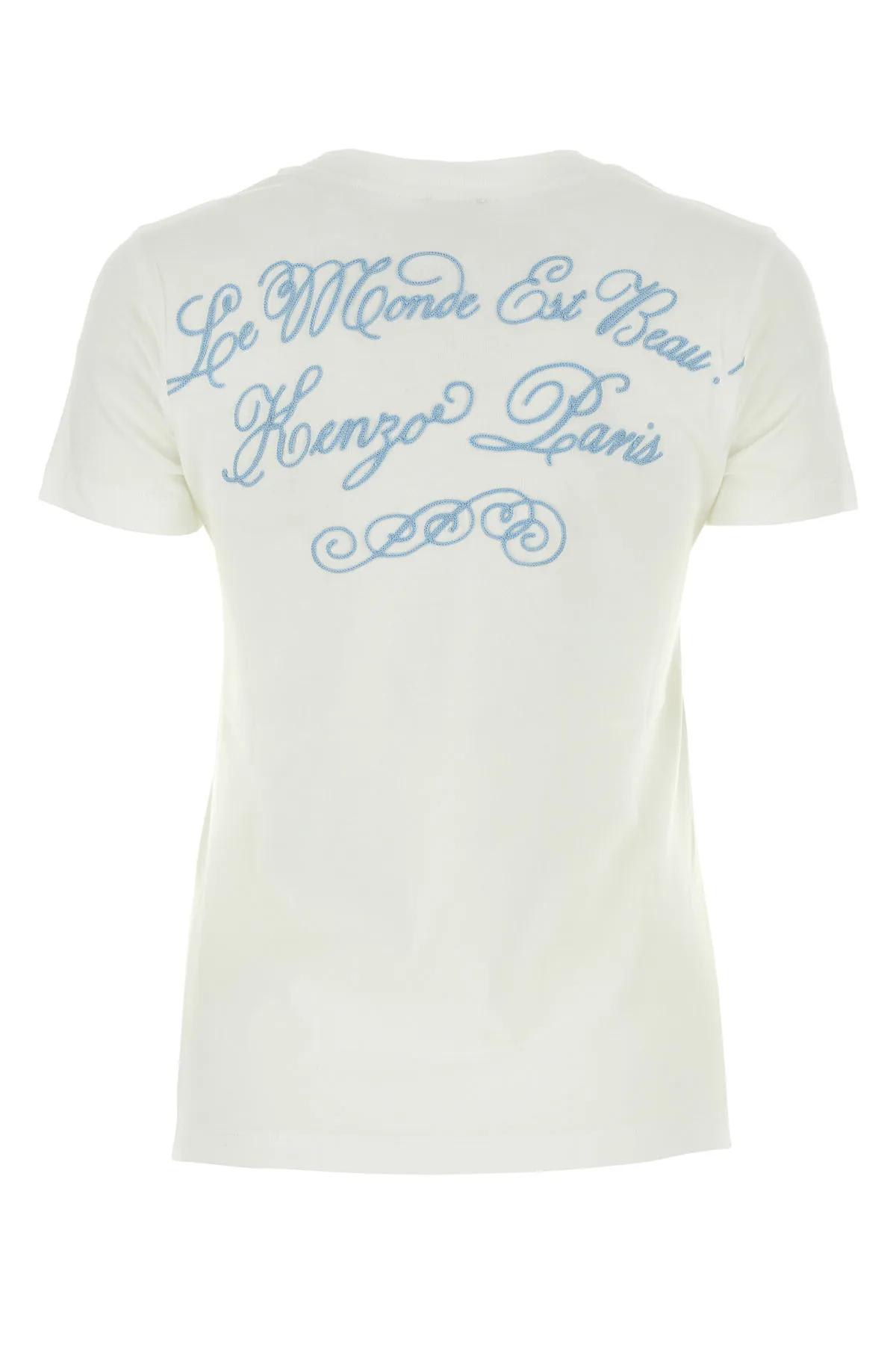 Shop Kenzo White Cotton T-shirt In Bianco