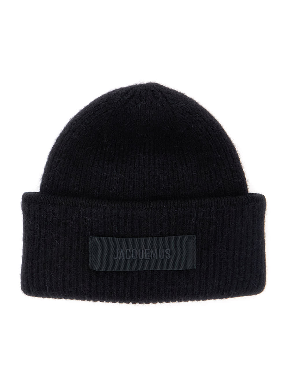Jacquemus Men Black Round Crown Turn-up Brim Logo Patch To The Front In Black
