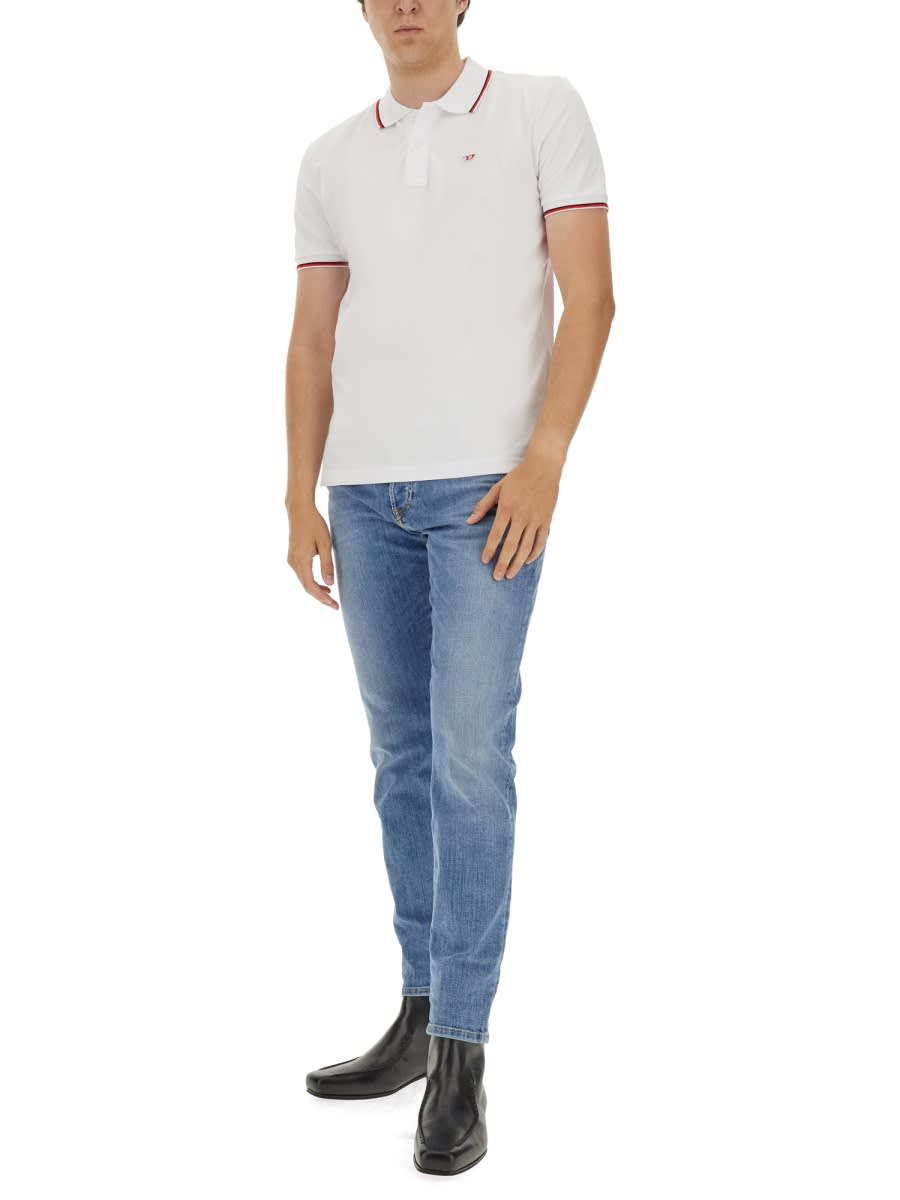 Shop Diesel Polo With Logo In White