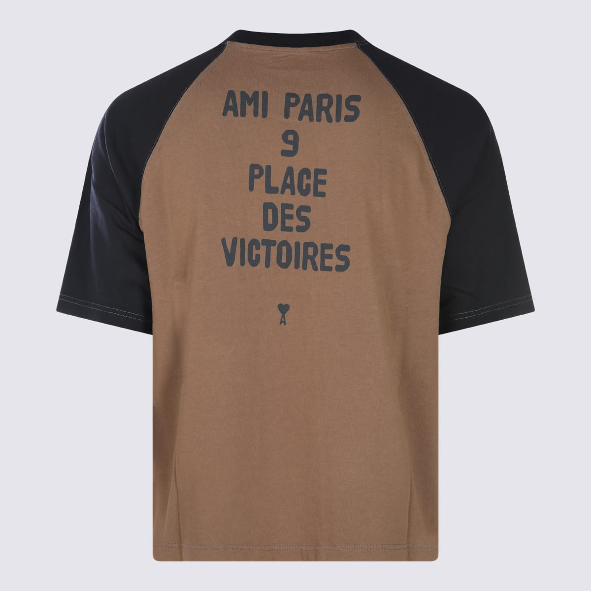 Ami Alexandre Mattiussi Ami Paris Men Cotton Colorblock T-shirt In Brown