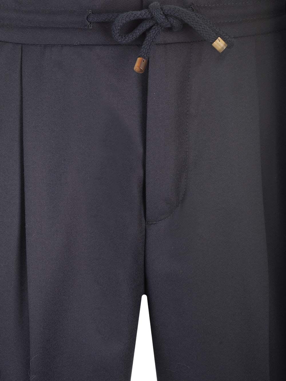 Shop Brunello Cucinelli Leisure Fit Trousers In Virgin Wool Flannel In Blue