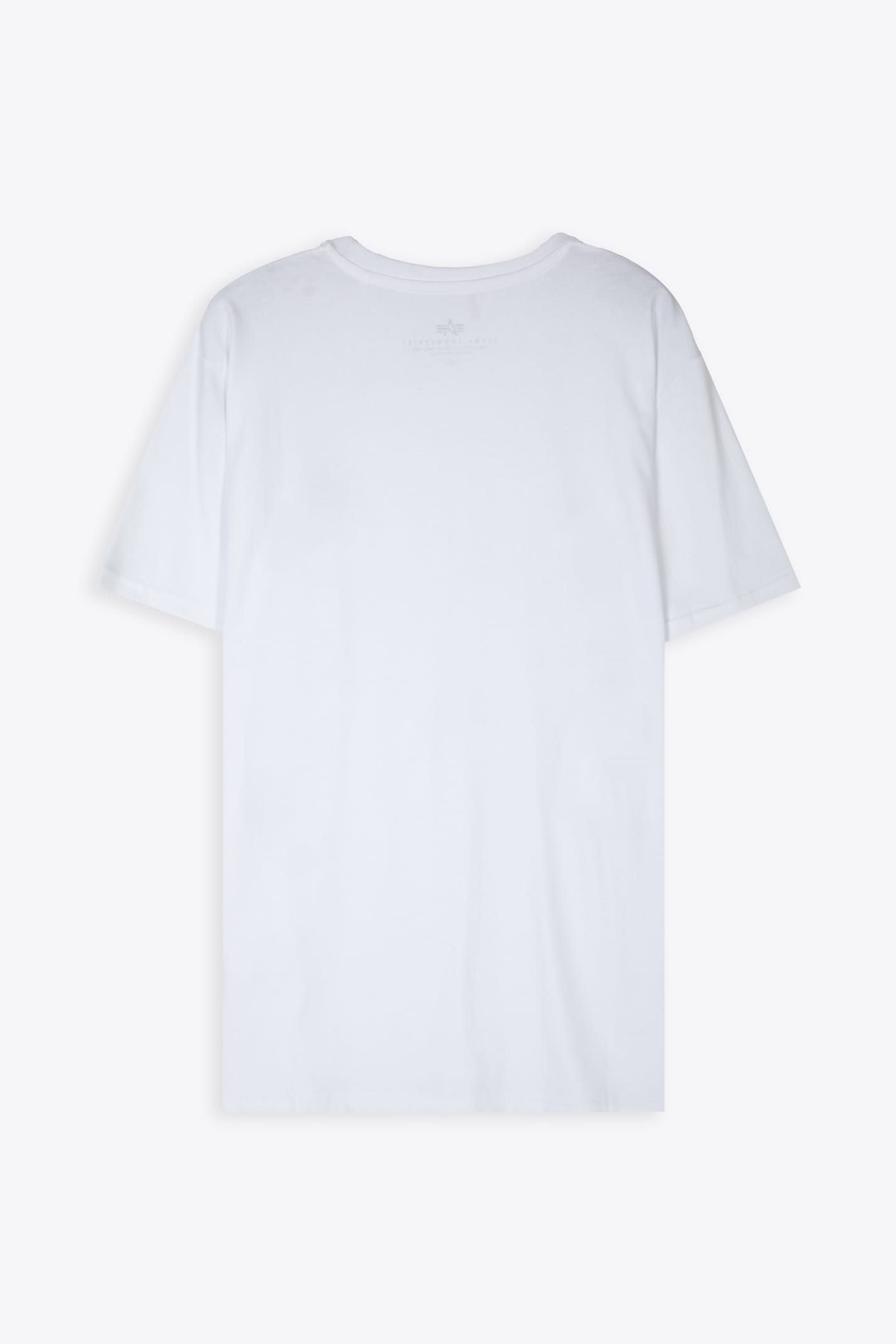 Shop Alpha Industries Basic T Small Logo White Cotton T-shirt With Chest Logo In Bianco