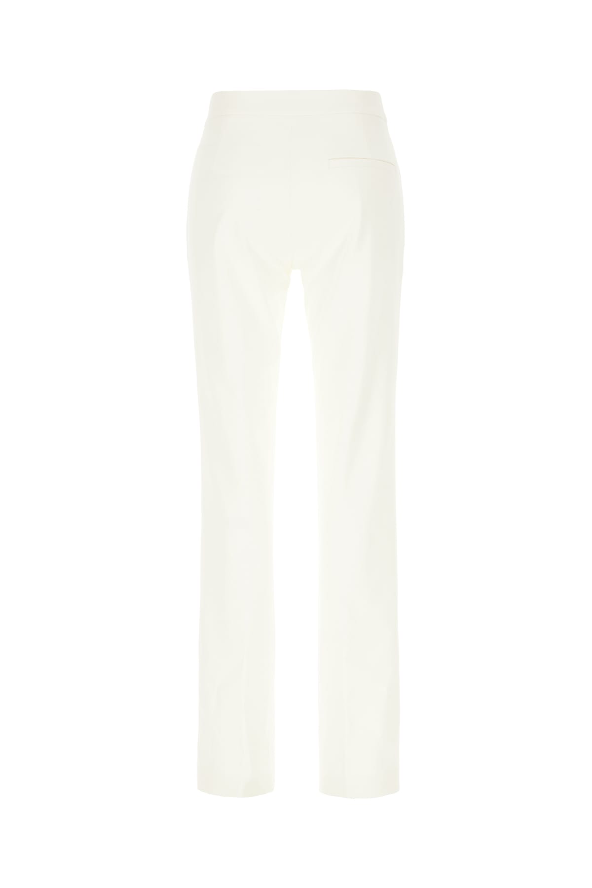 Shop Genny Ivory Stretch Viscose Blend Pants In Bianco