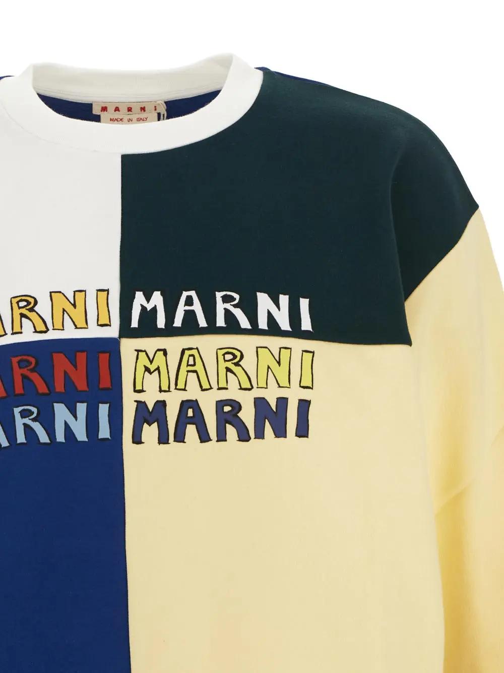 Shop Marni Puzzle Logo Brushed Sweatshirt