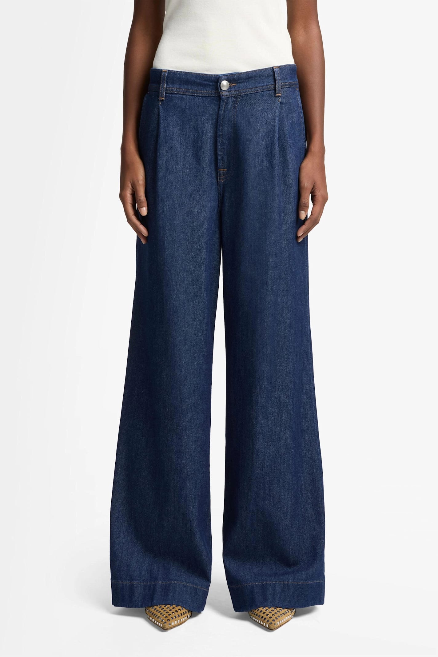7 For All Mankind Pleated Trouser Halona In Blue