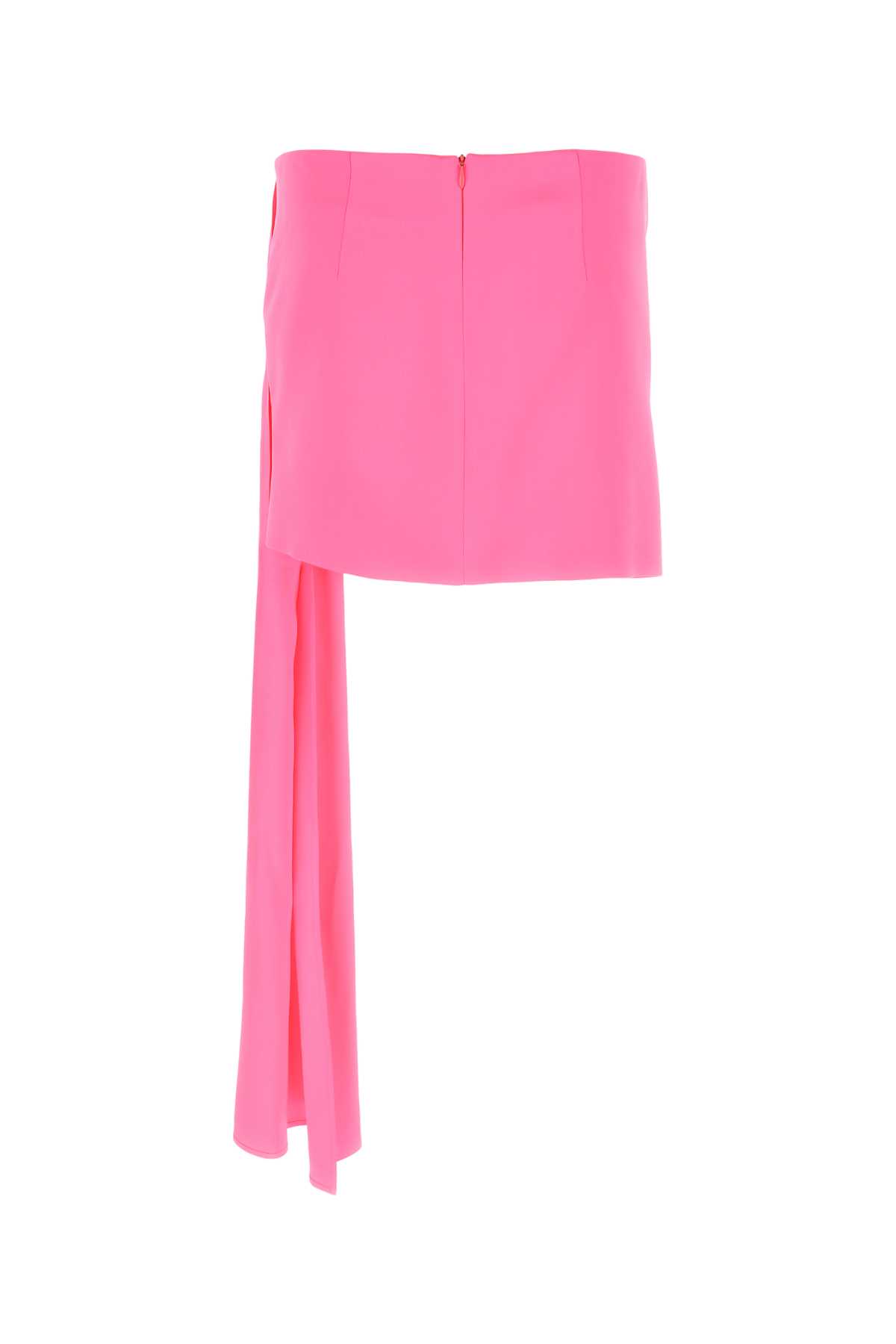 Shop Magda Butrym Fuchsia Satin Mini Skirt In Pink
