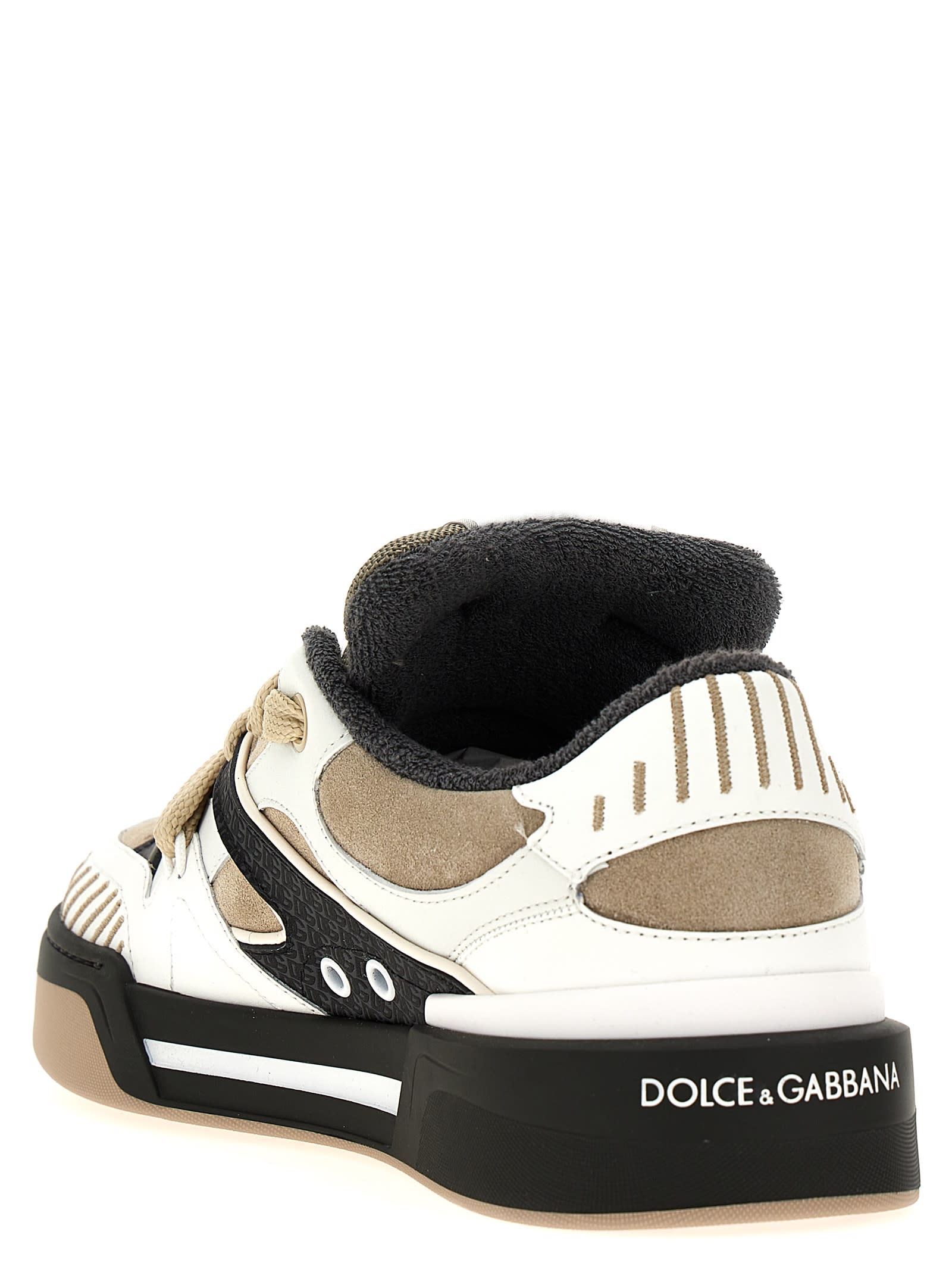 Shop Dolce & Gabbana New Roma Sneakers In Dove Grey