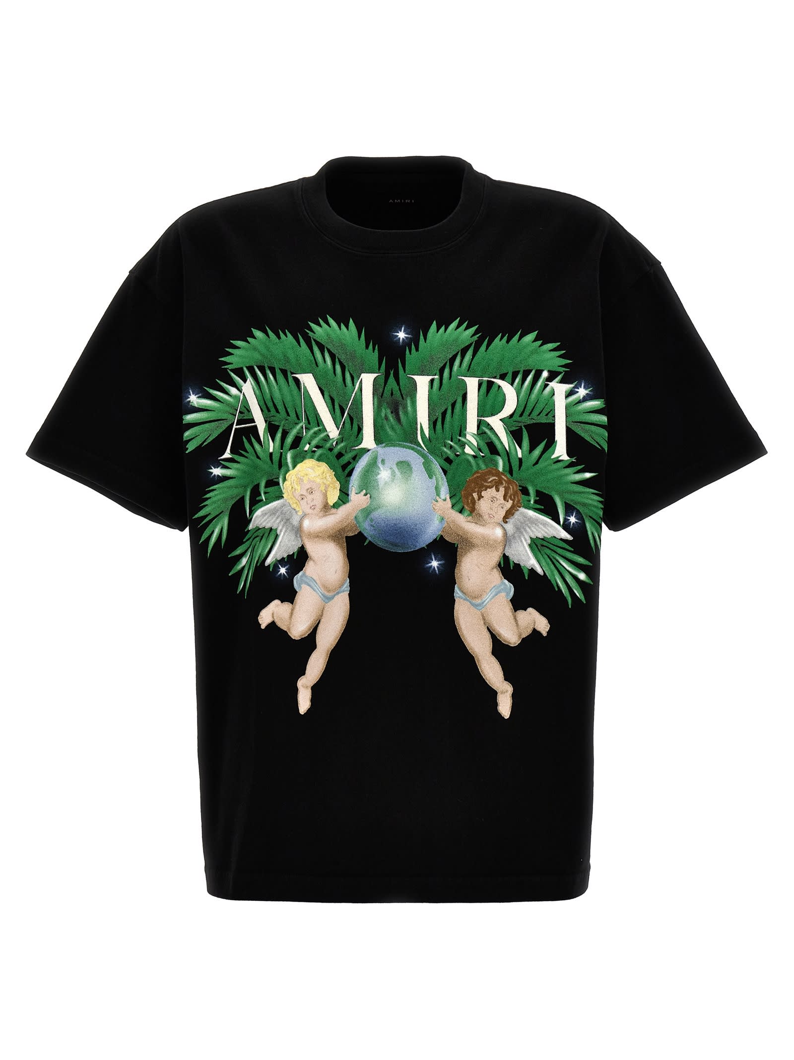 Shop Amiri Airbrush Cherub T-shirt In Black