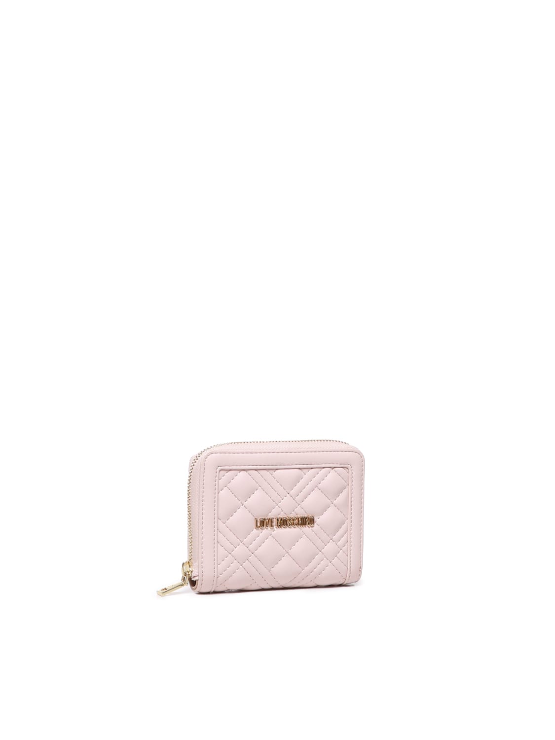 Shop Love Moschino Wallet With Logo In Powder