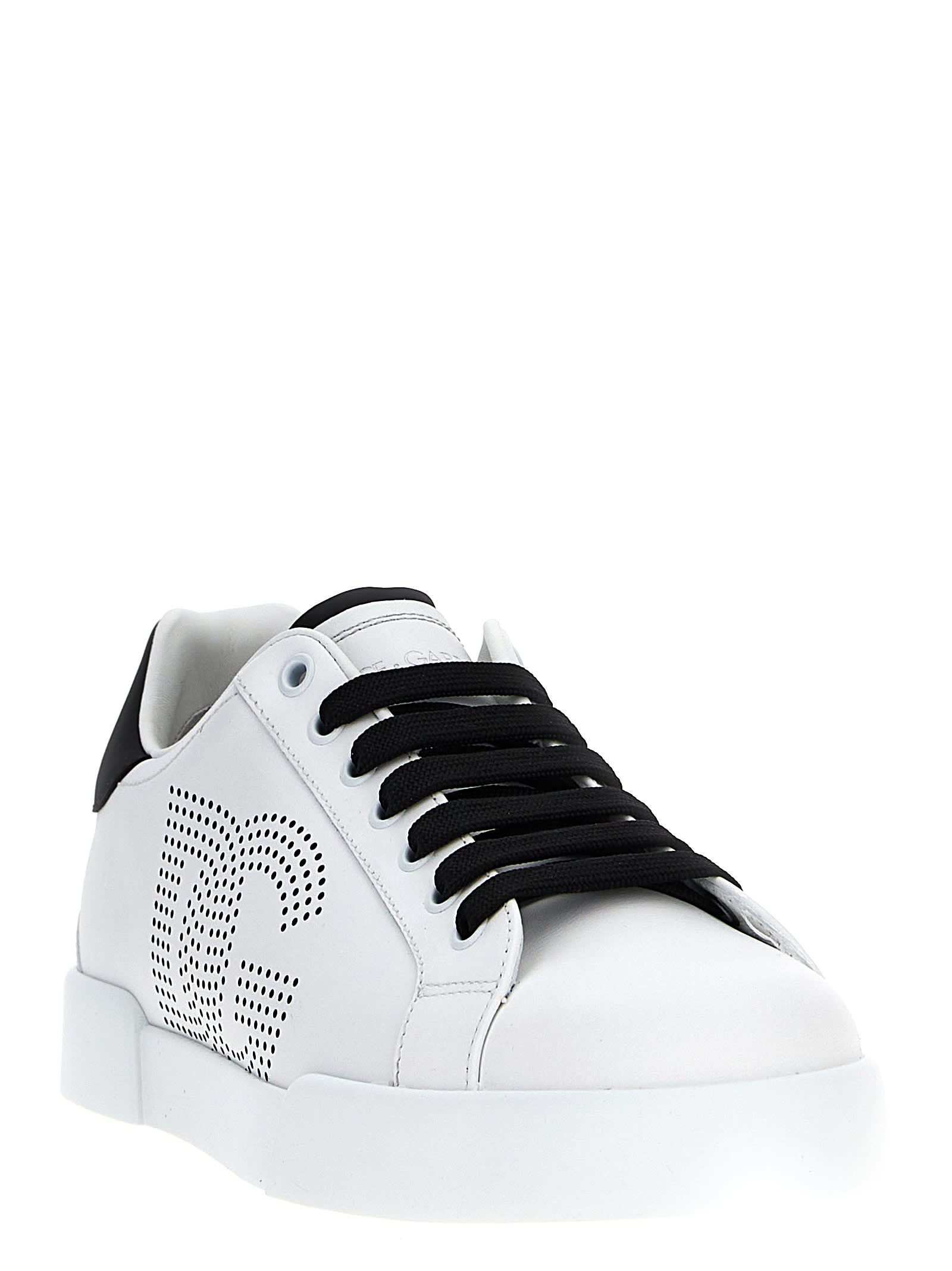 Shop Dolce & Gabbana Portofino Sneakers In White/black