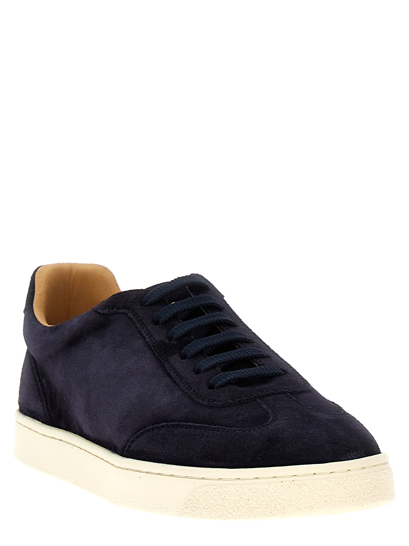 Shop Brunello Cucinelli Suede Sneakers In Blue