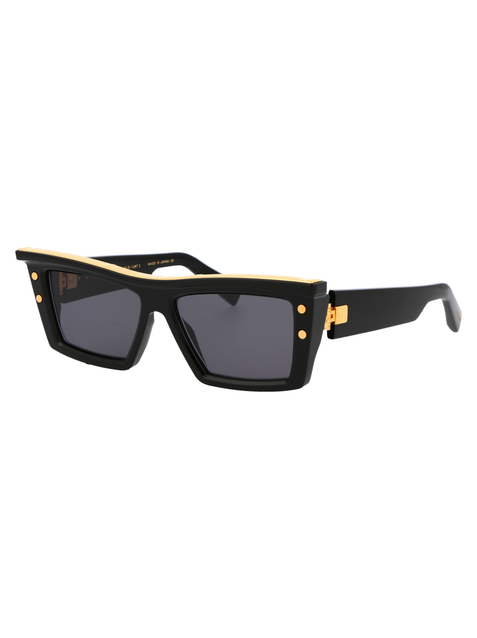 Shop Balmain B-vii Sunglasses In Black Gold