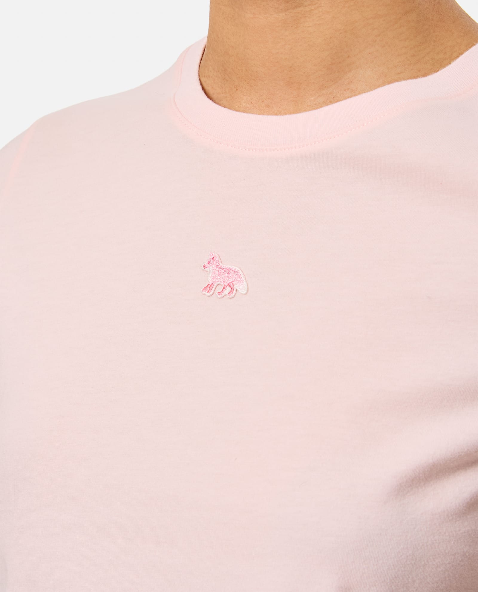 Maison Kitsuné T-shirt With Baby Fox Application In Pink