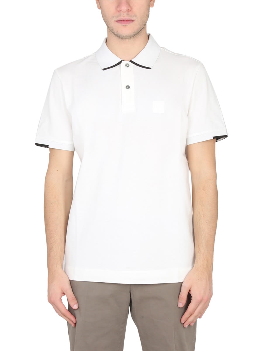 C.p. Company C.p.company Polo With Logo Patch In White