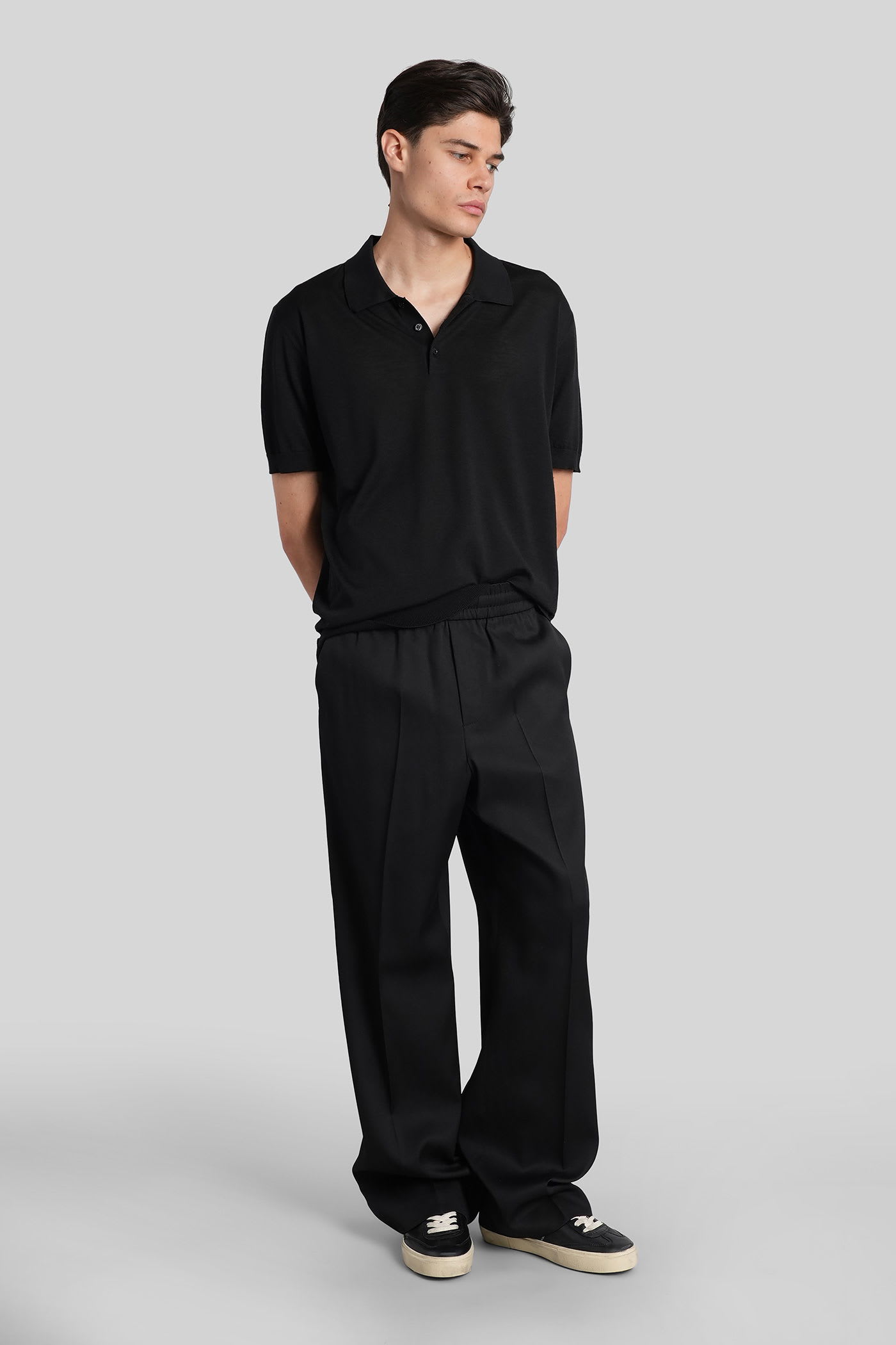 Golden Goose Lennon Pants In Black Wool In Black