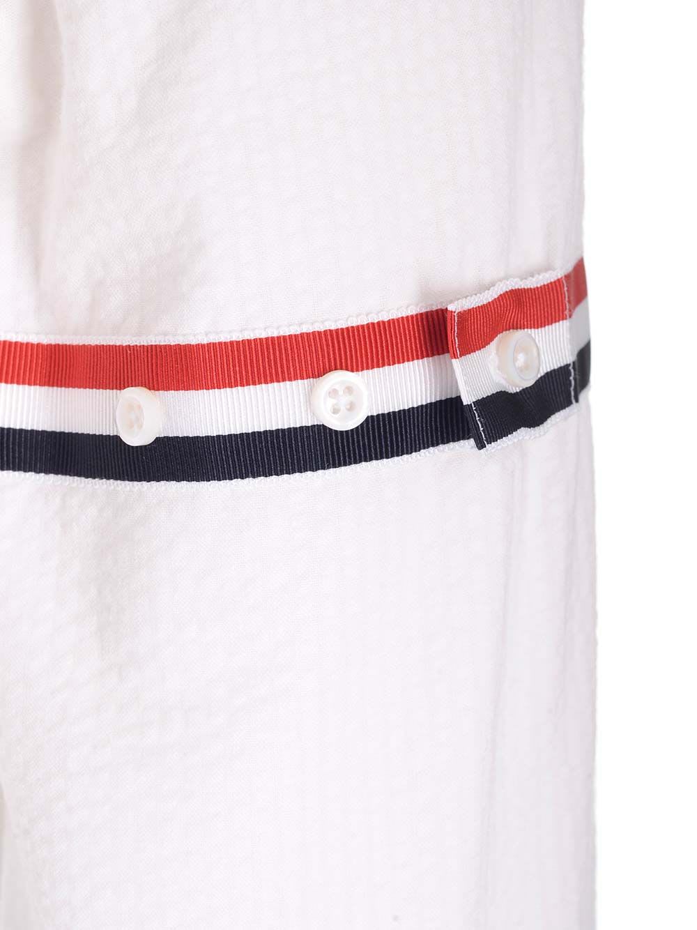 Shop Thom Browne White Shirt With Striped Bands