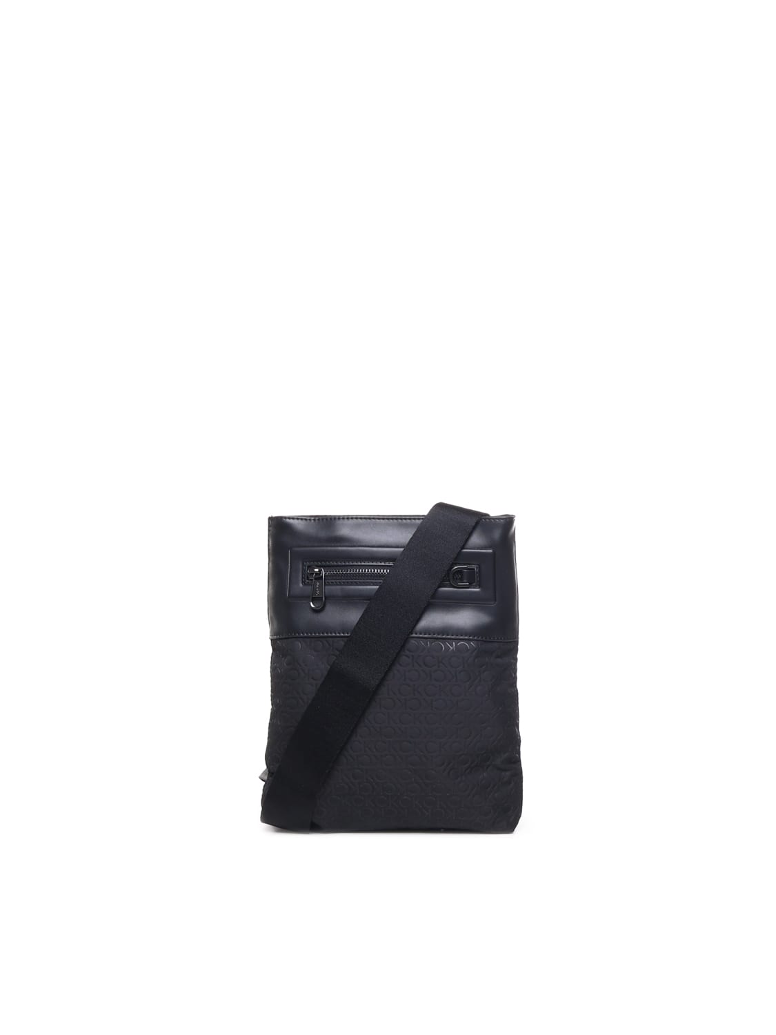 Calvin Klein Flat Shoulder Bag With Logo In Black